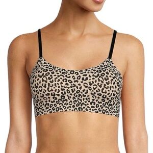 NWT Van Winkle & Co. Leopard Bonded Scoop Neck Bralette - Small
